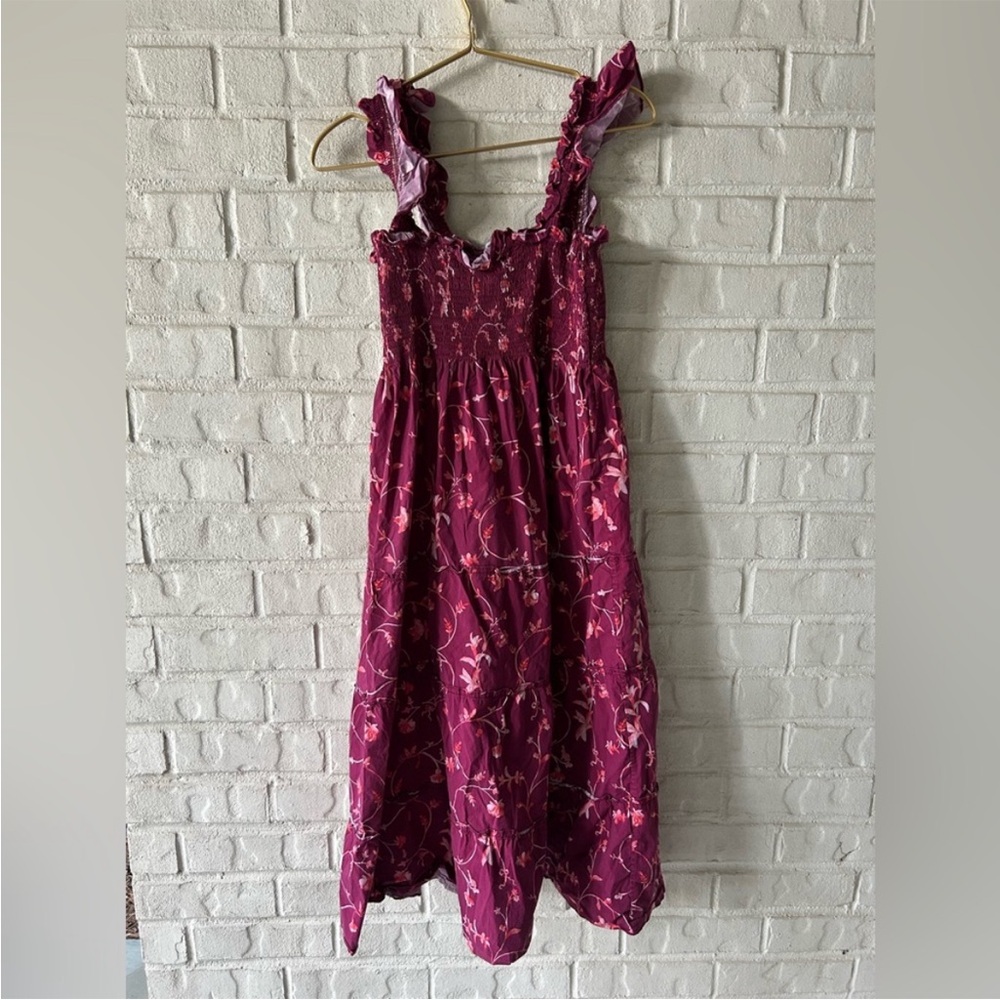 Hill House The Ellie Nap Dress - Burgundy Botanical Poplin Medium - Picture 9 of 11